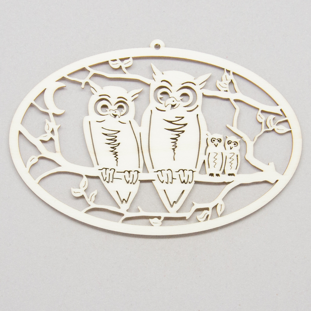Kreisornament Eulenfamilie