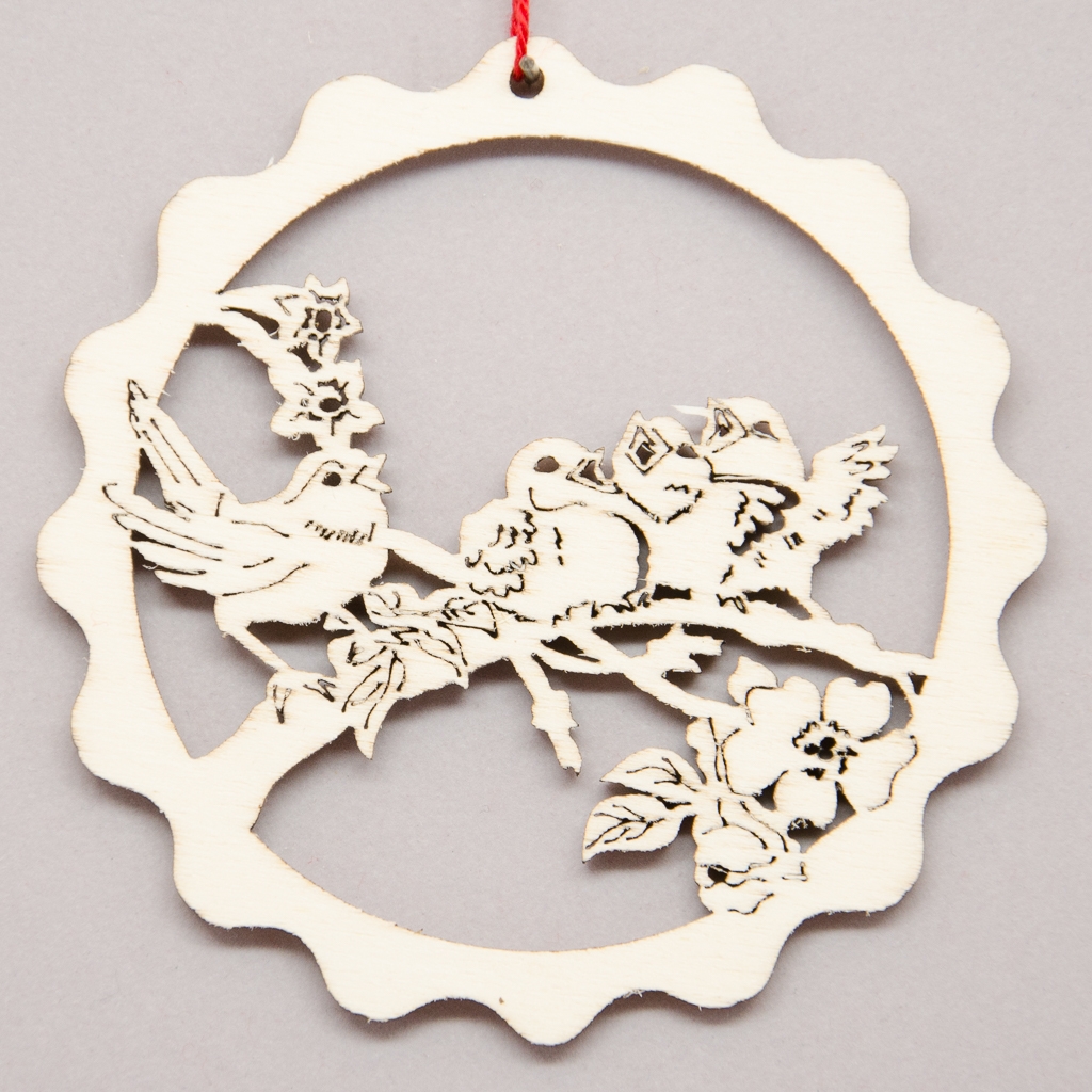 Kreisornament Vogelfamilie